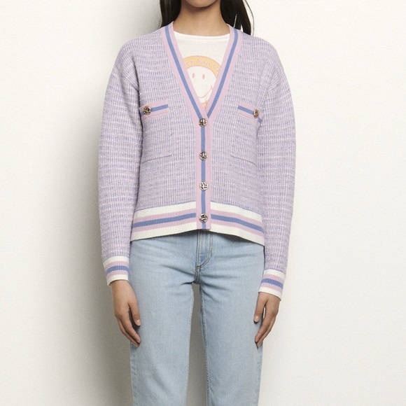Sandro Tweed Effect Cardigan Size Small - Picture 1 of 8